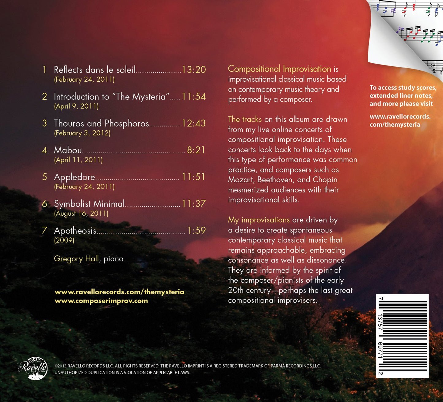 Hall: Compositional Improvisations from the Mysteria, Vol. 1