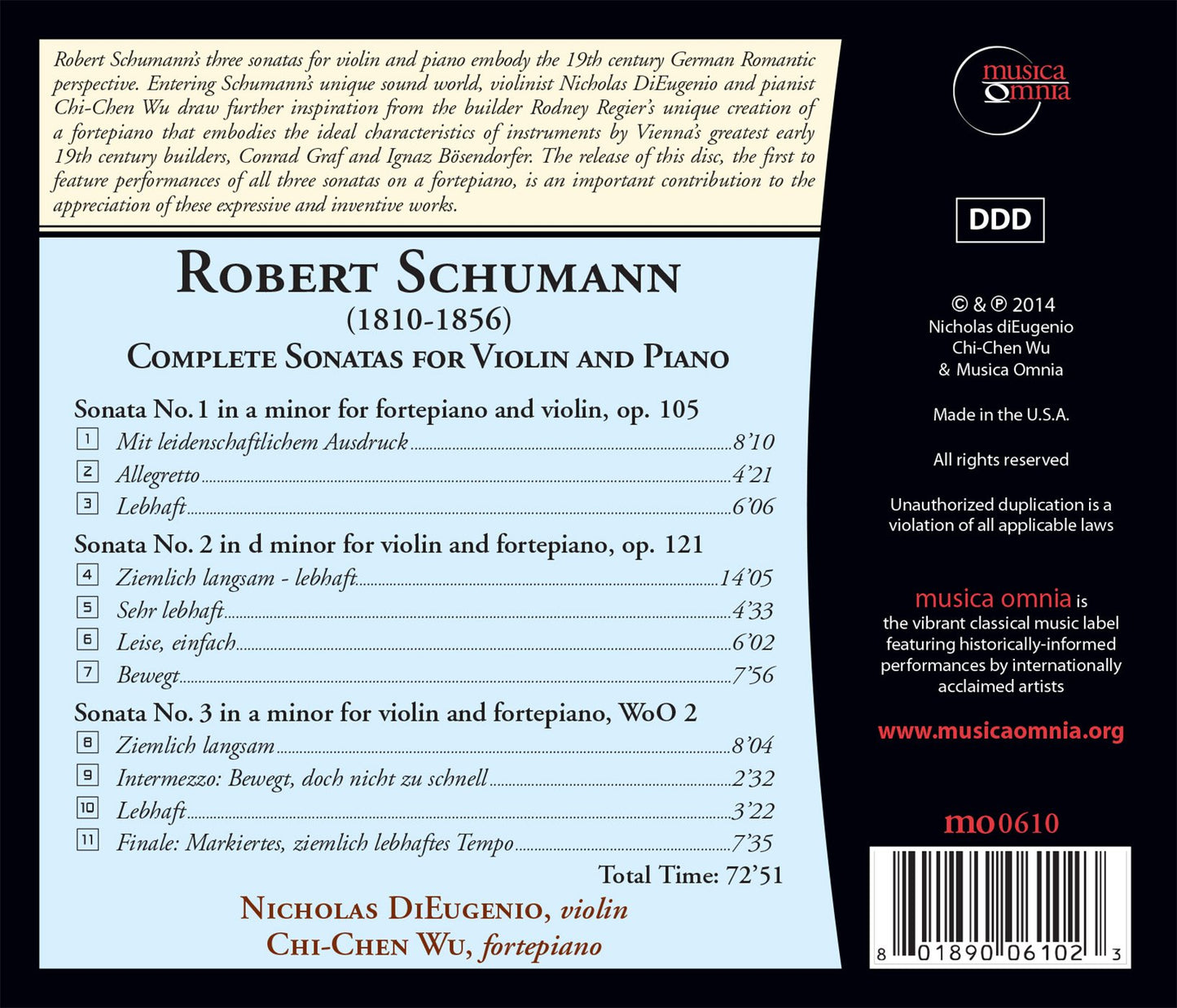 Schumann: Complete Sonatas for Violin & Piano