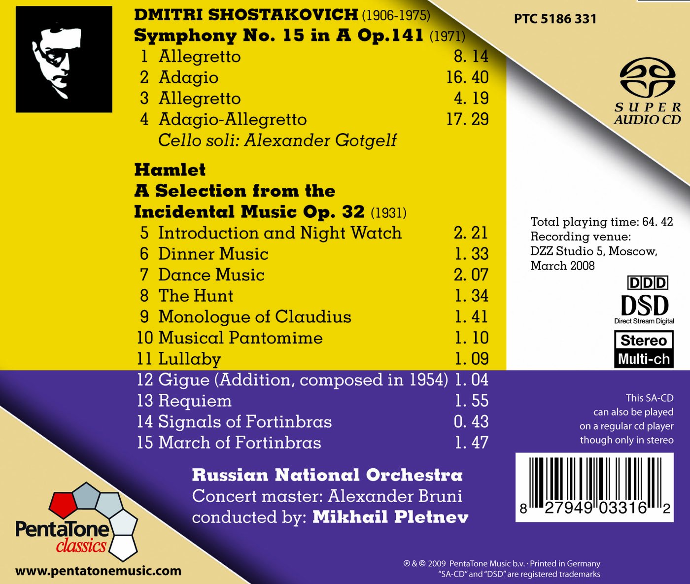 Shostakovich, D.: Symphony No. 15 / Hamlet (Excerpts)