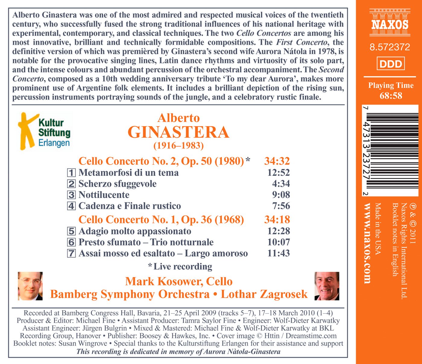 Ginastera: Cello Concertos
