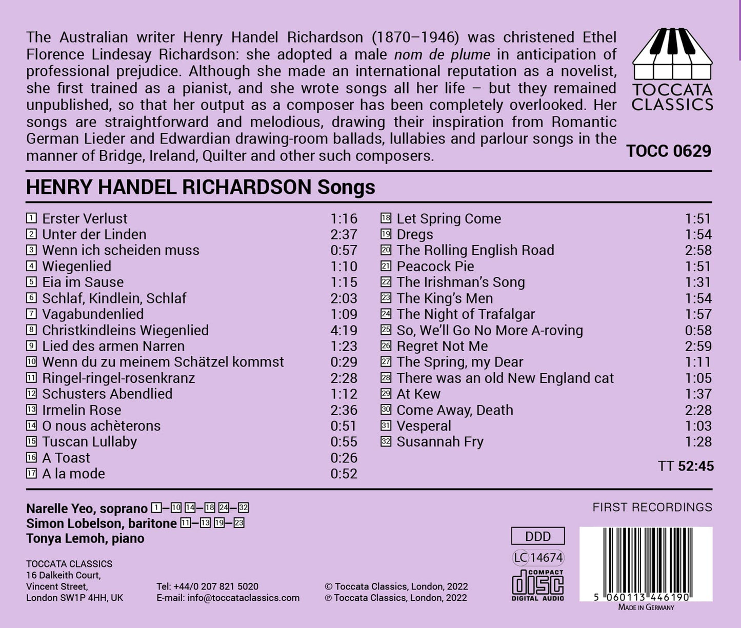 Richardson: Let Spring Come & Other Songs