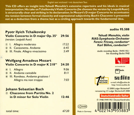 YEHUDI MENUHIN PLAYS TCHAIKOVS