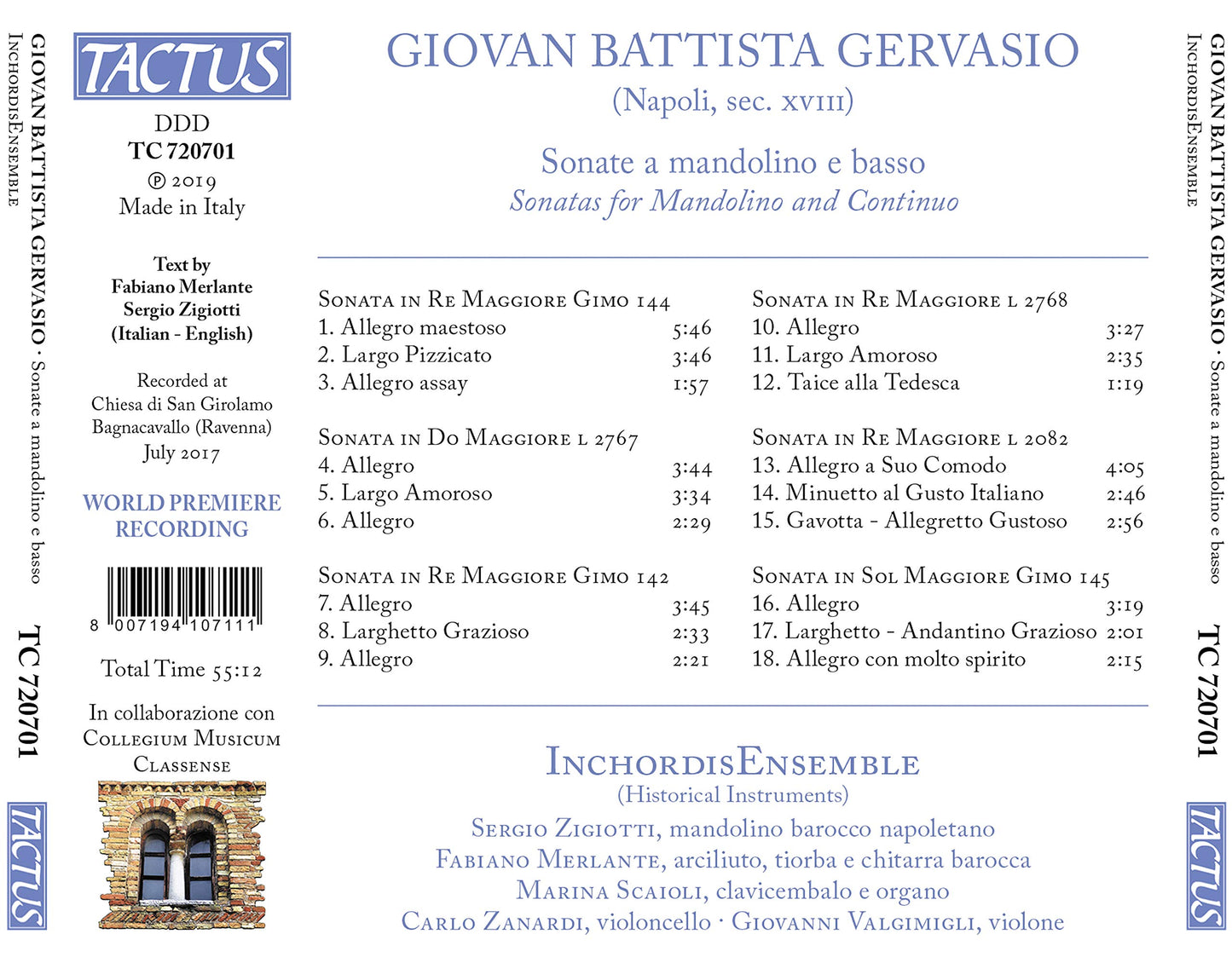 Gervasio: Sonate a mandoline e basso