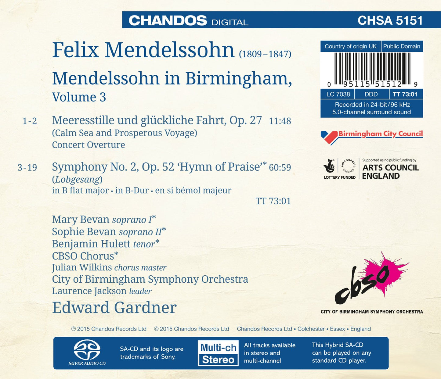 Mendelssohn in Birmingham, Vol. 3