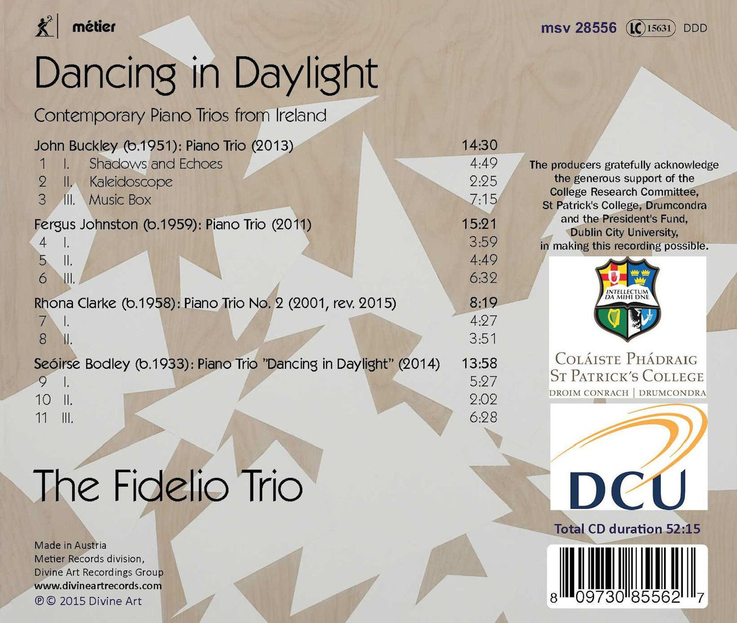 Dancing in Daylight: Contemporary Piano Trios from Ireland