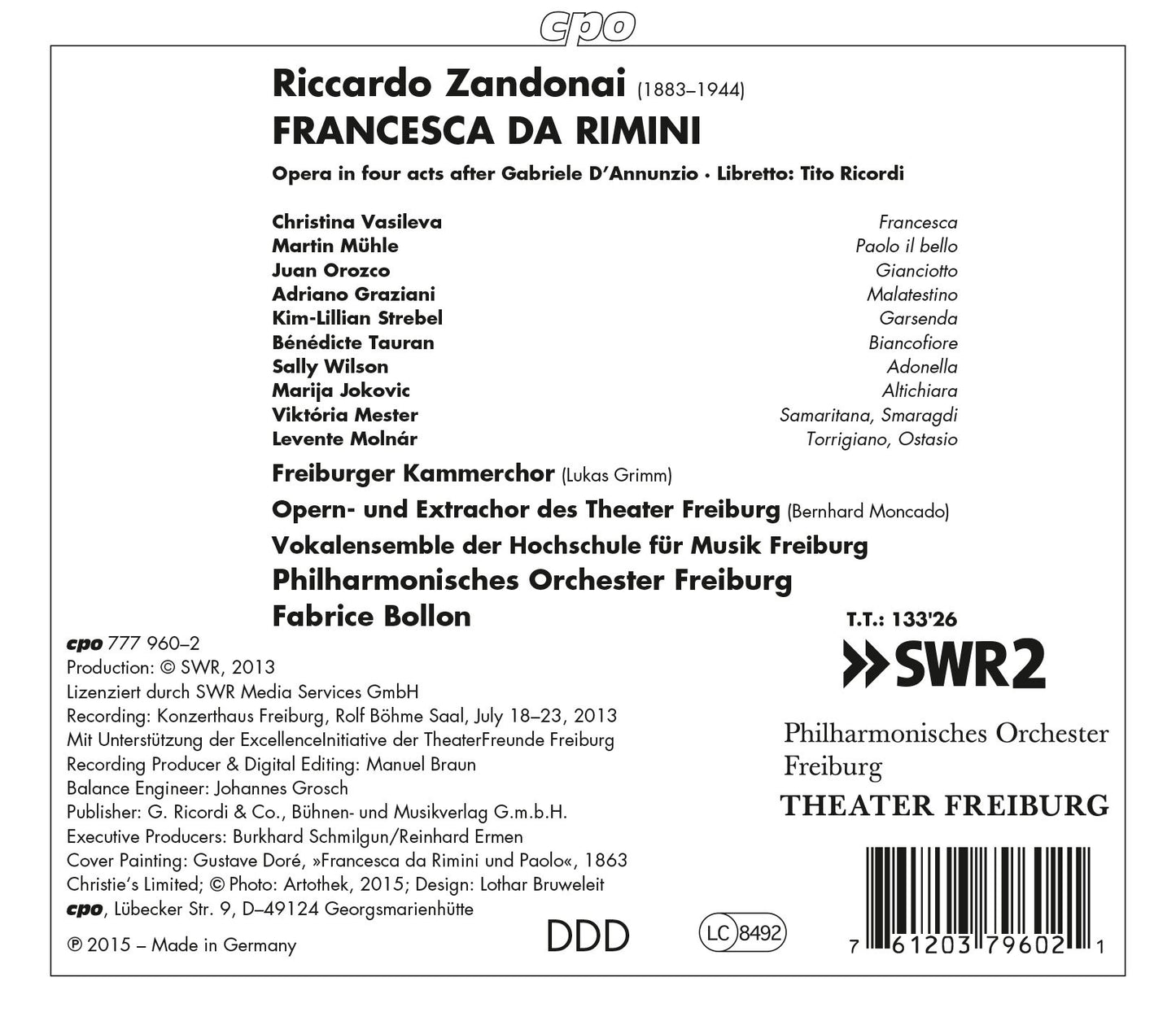 Zandonai: Francesca da Rimini, Op. 4