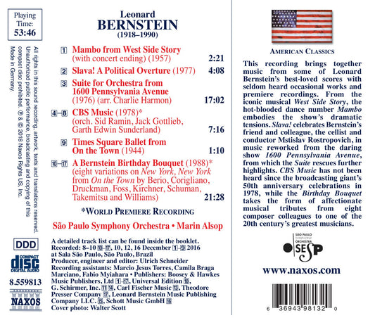 Bernstein: 1600 Pennsylvania Avenue Suite, Slava!, CBS Music