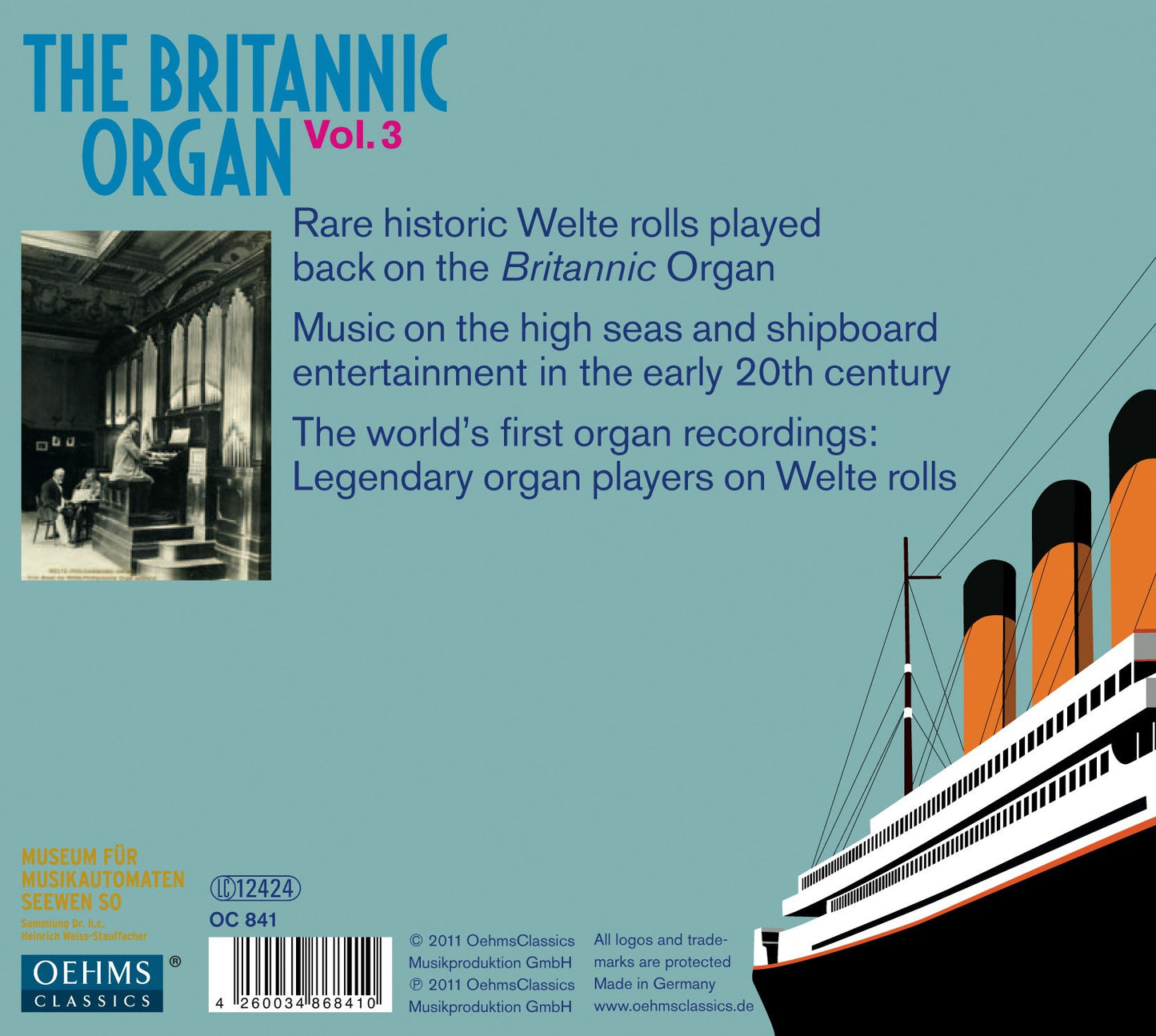 The Britannic Organ, Vol. 3: Music on the high Seas (1912-19