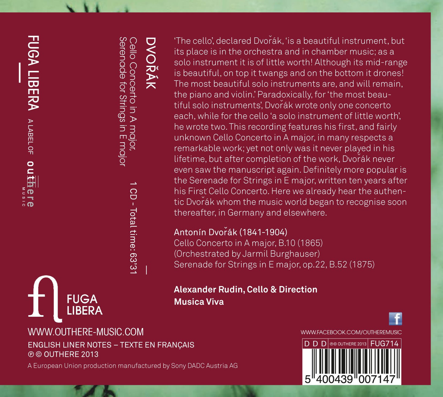 Dvorak: Cello Concerto in A major, B.10 - Serenade for Strin