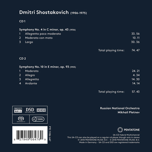 Shostakovich: Symphonies Nos. 4 & 10