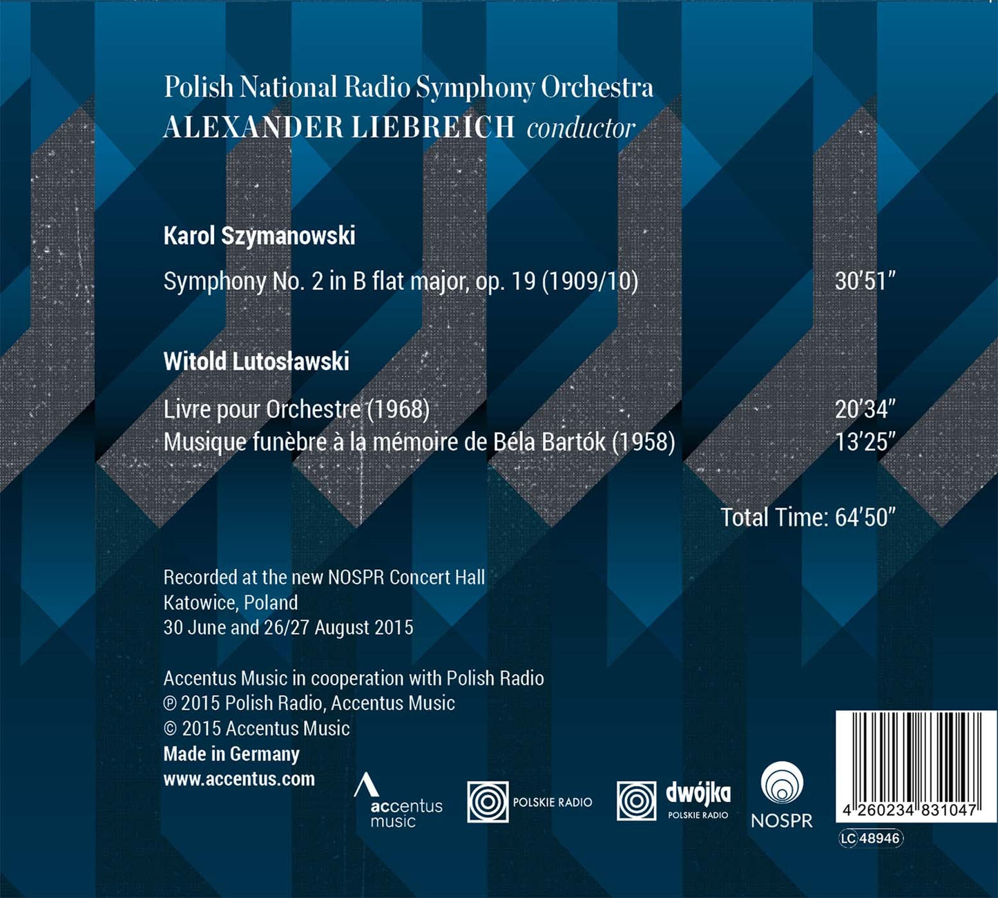 Szymanowski: Symphony No. 2 - Lutoslawski: Livre & Musique f