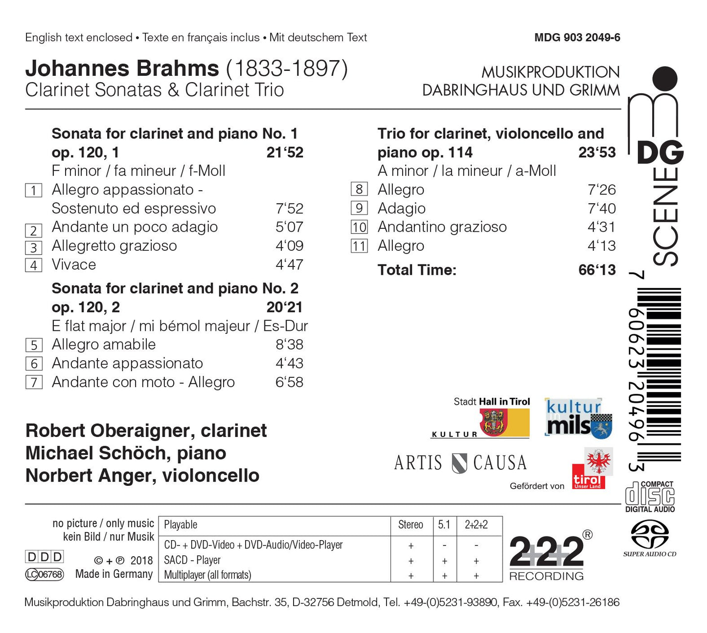CLARINET SONATAS & TRIO