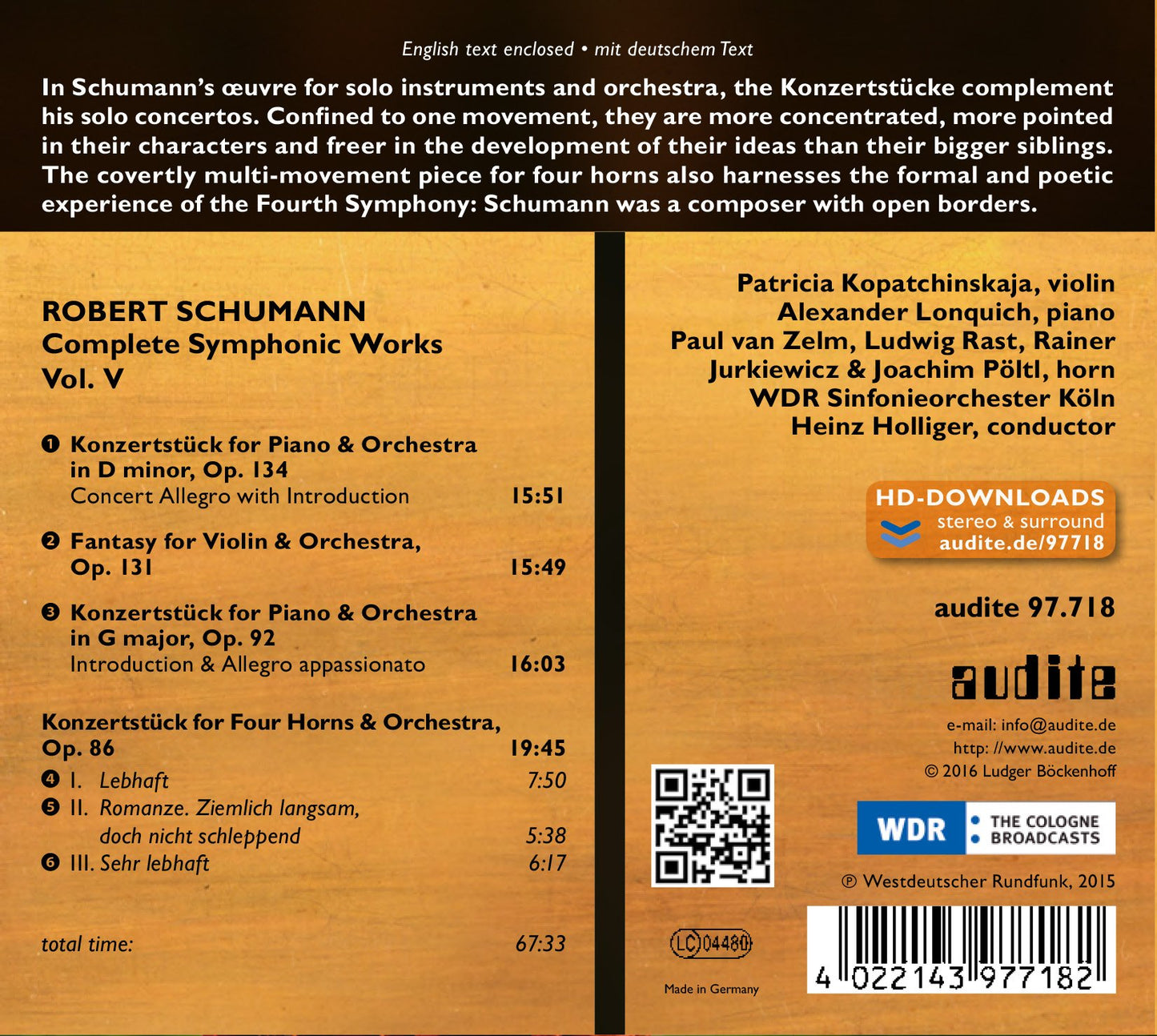 Schumann: Complete Symphonic Works, Vol. 5