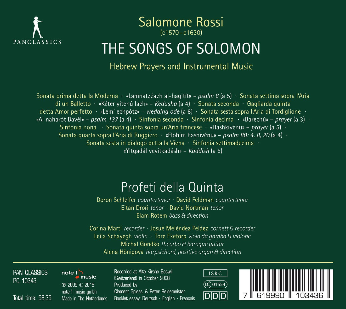 Rossi: The Songs of Solomon