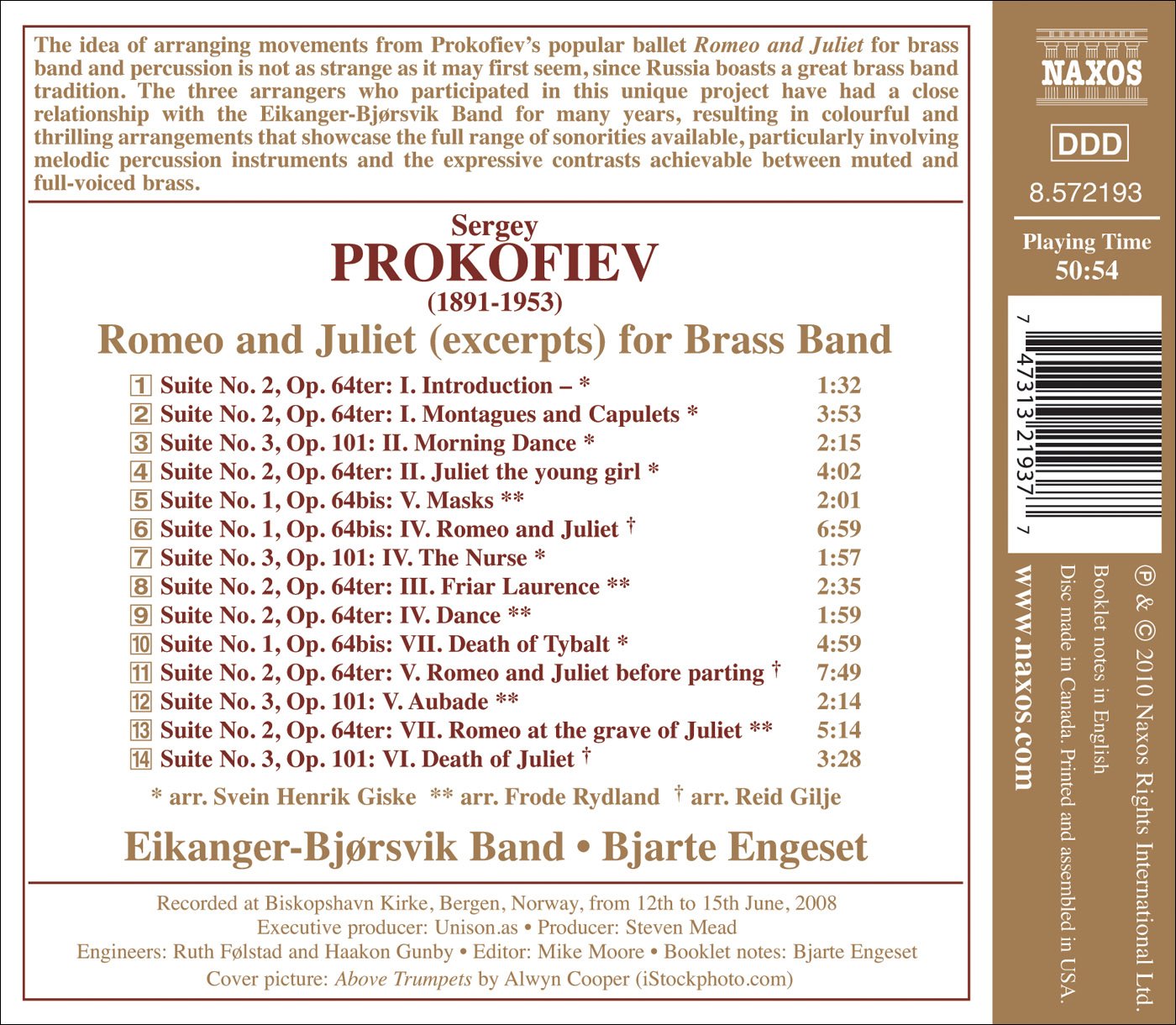 Prokofiev, S.: Romeo and Juliet for Brass Band