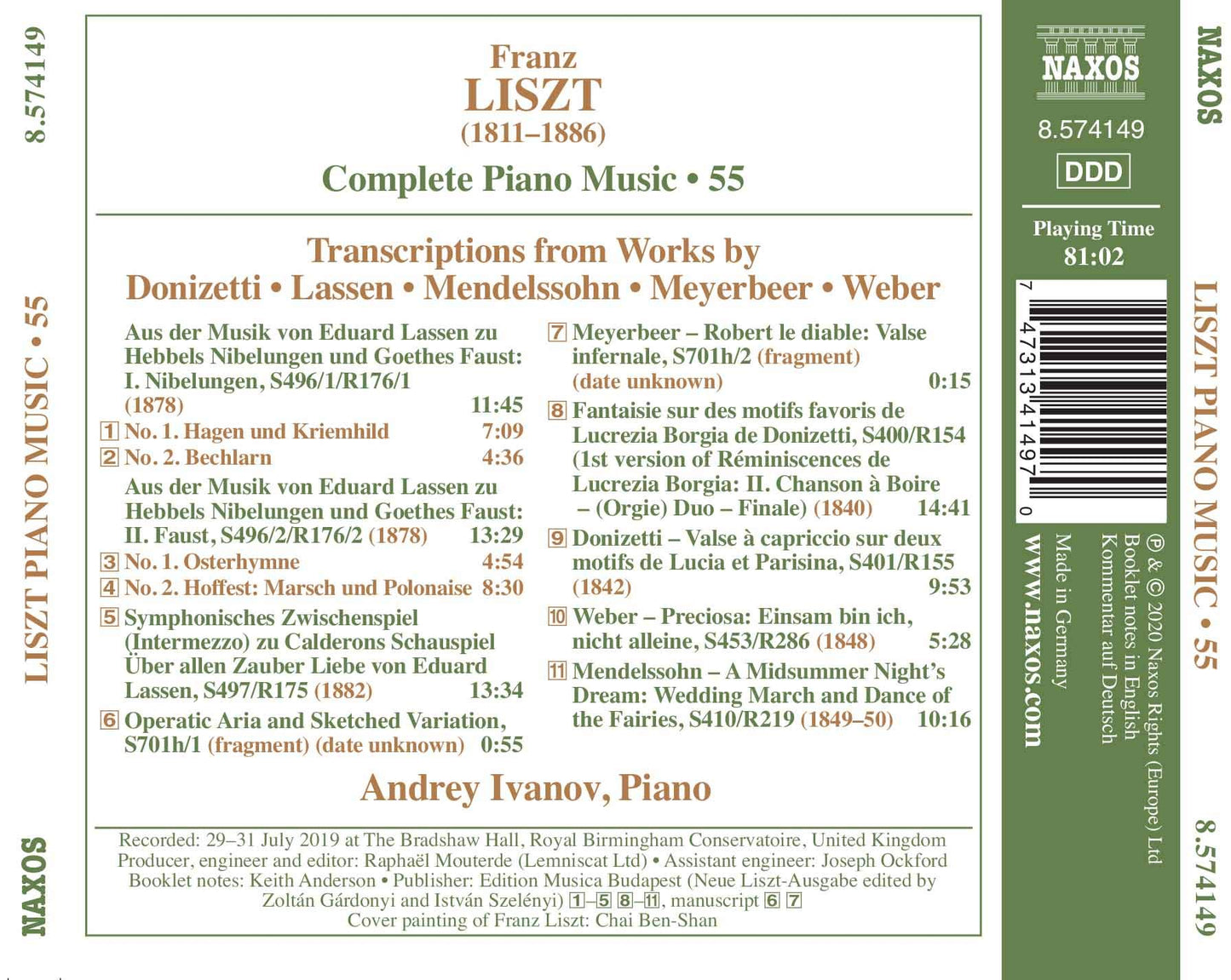 Liszt: Transcriptions - Nibelungen, Lucrezia Borgia, Precios