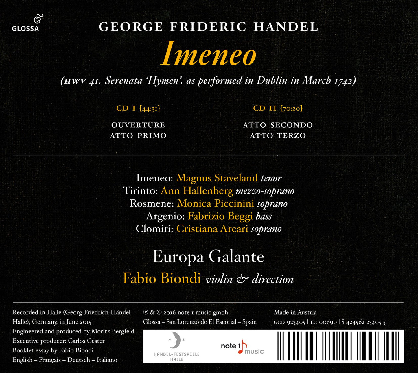Handel: Imeneo, HWV 41