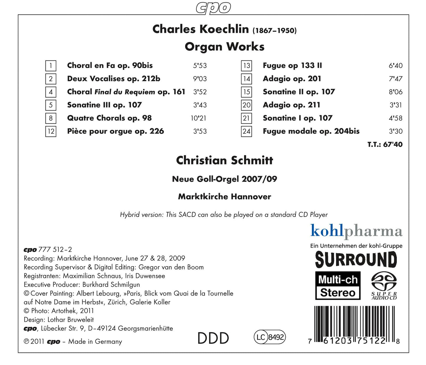 Koechlin: Organ Works