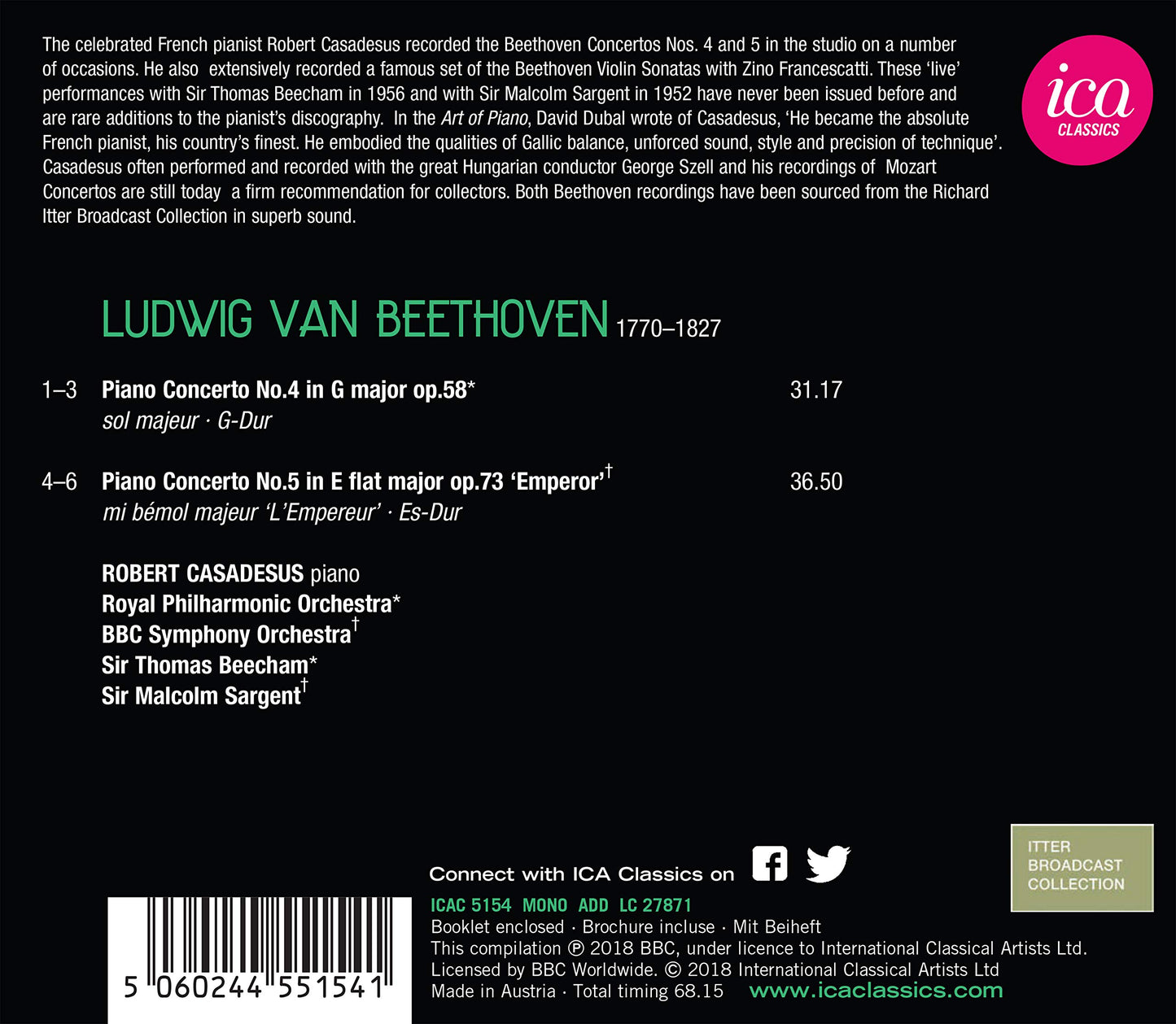 Beethoven: Piano Concertos Nos. 4 & 5 (Live)