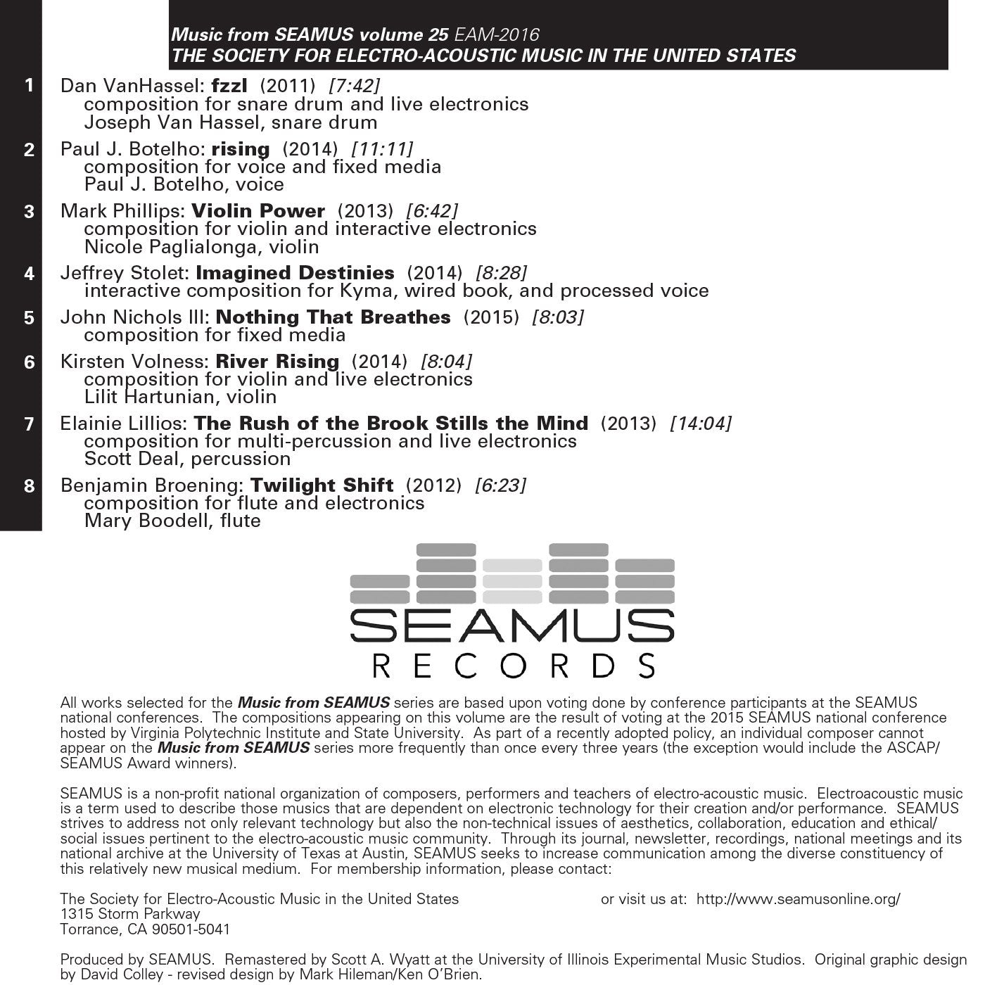 Music from SEAMUS, Vol. 25