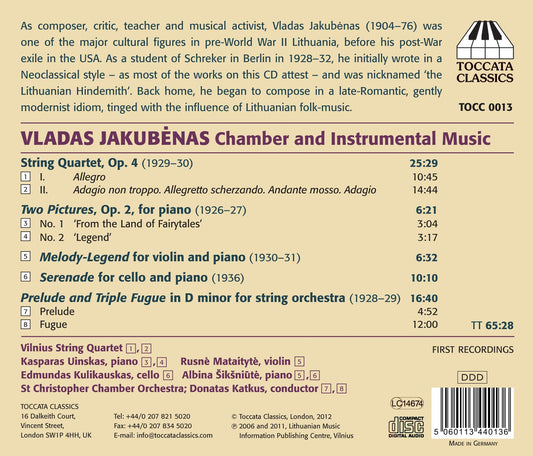 Jakubenas: Chamber & Instrumental Music