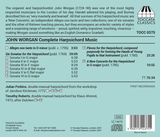 Worgan: Complete Harpsichord Music