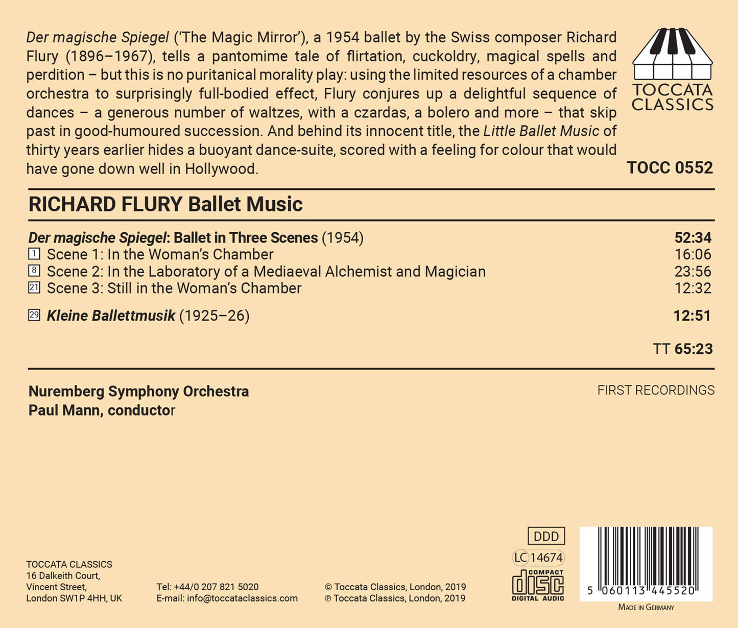 Richard Flury: Ballet Music