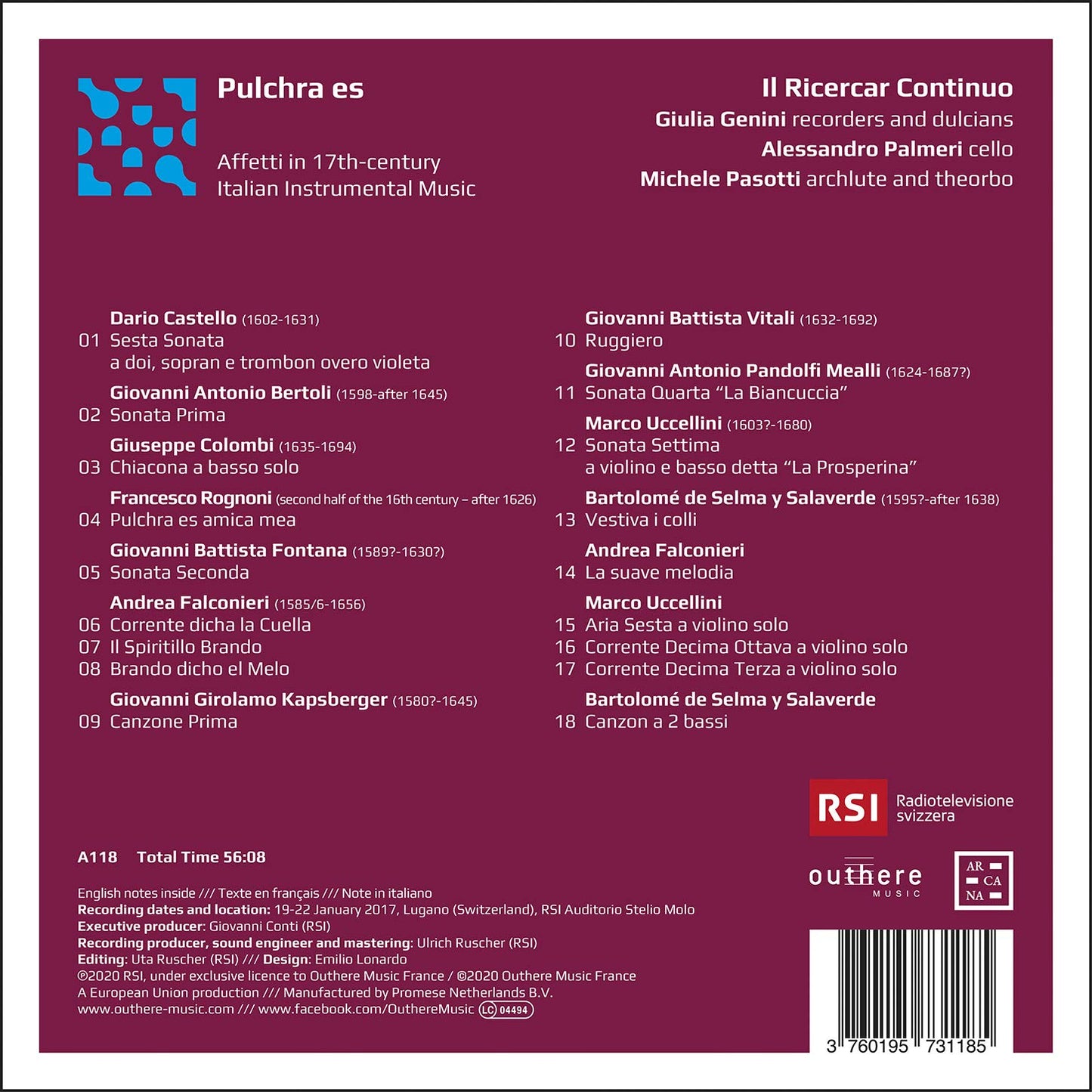 Pulchra es: Affetti in 17th-century Italian Instrumental Mus
