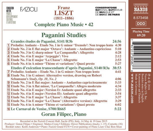 Liszt Complete Piano Music, Vol. 42: Paganini Studies