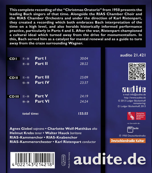 Bach: Christmas Oratorio (Berlin 1950 recording)