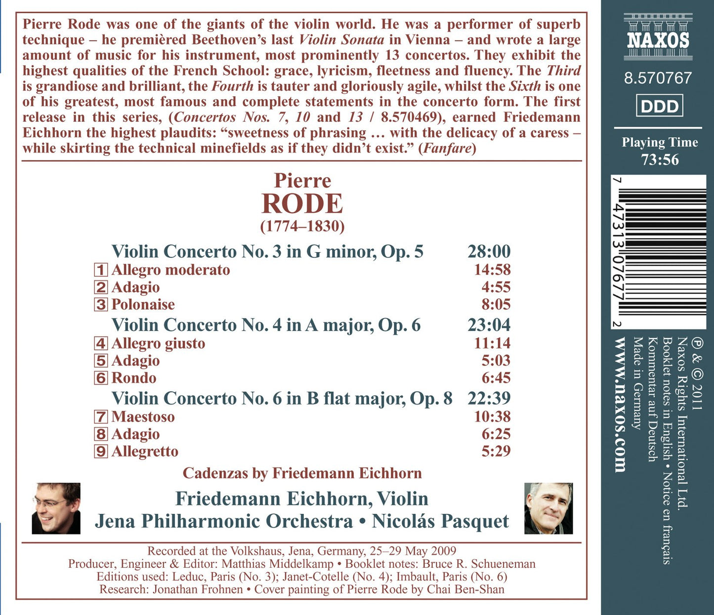 Rode: Violin Concertos Nos. 3, 4 & 6