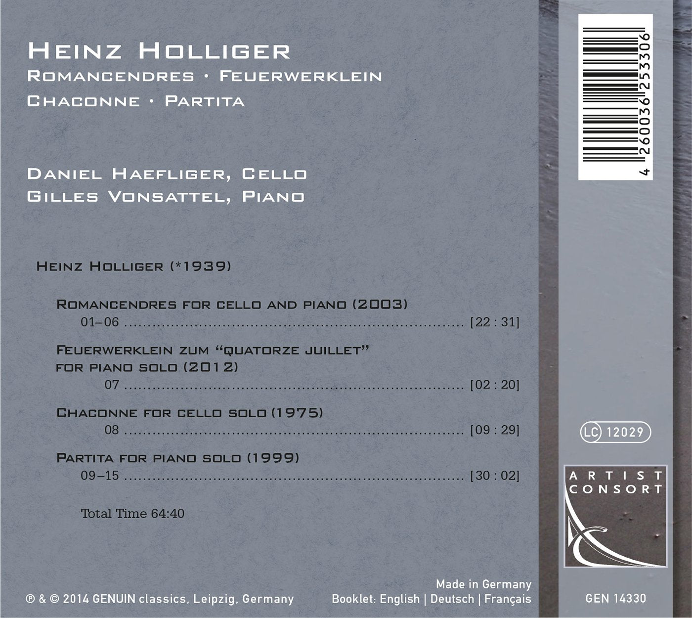 Holliger: Romancendres, Feuerwerklein, Chaconne & Partita