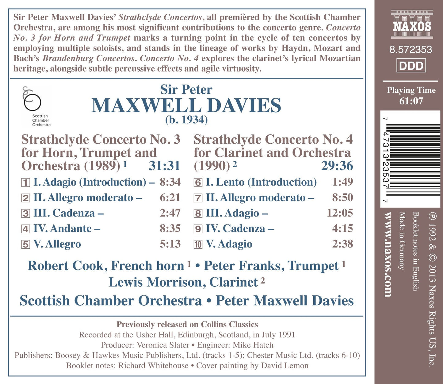 Maxwell Davies: Strathclyde Concertos Nos. 3 & 4
