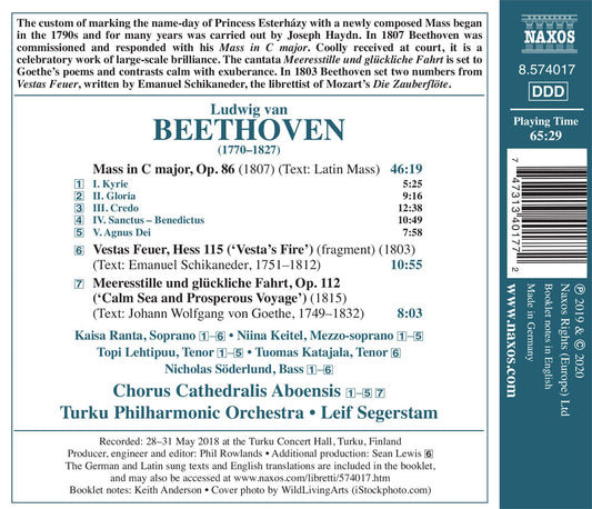 Beethoven: Mass in C Major - Vestas Feuer - Meeresstille und