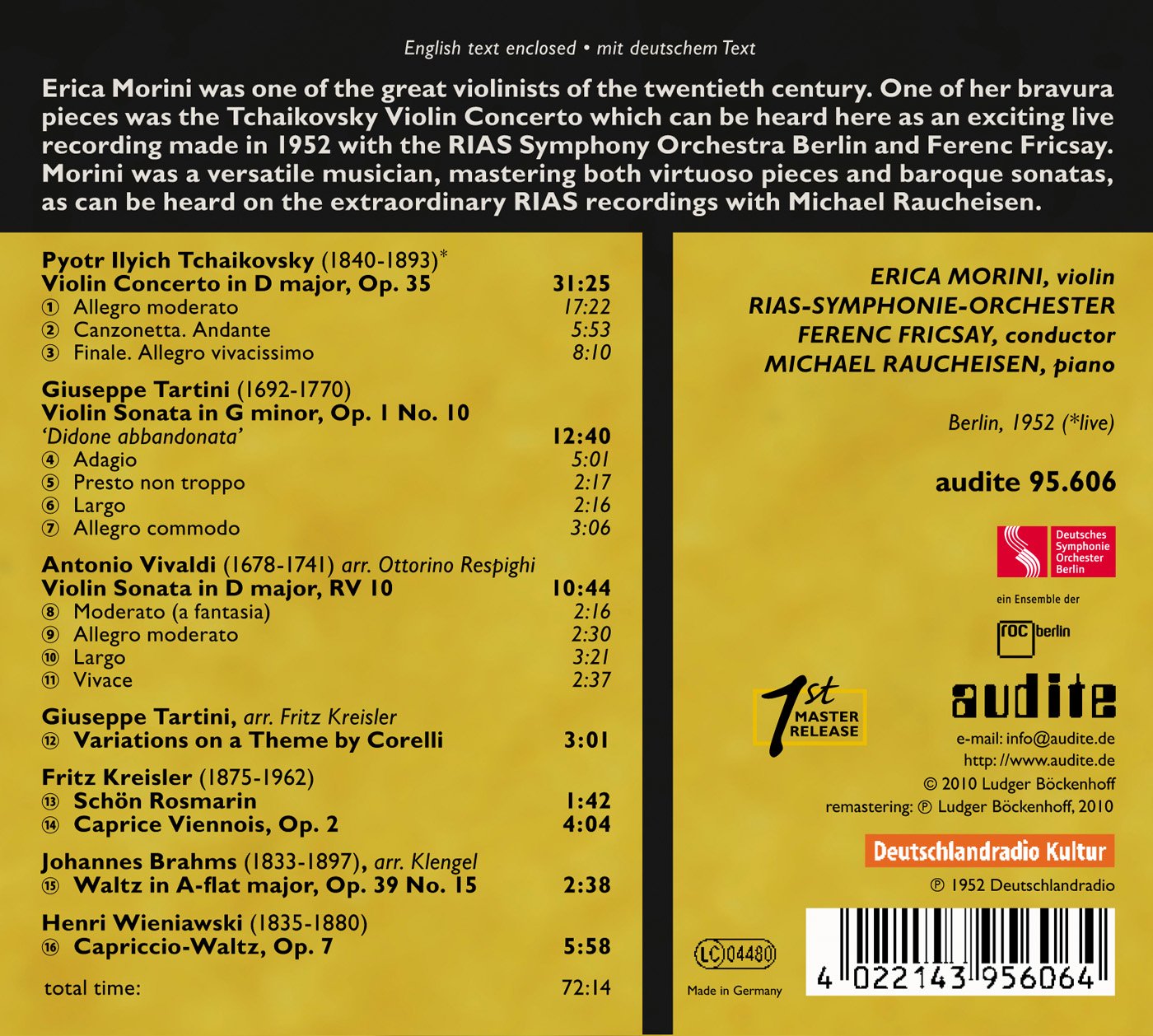 Morini, Erica: Tchaikovsky, Tartini, Vivaldi-Respighi, Kreis
