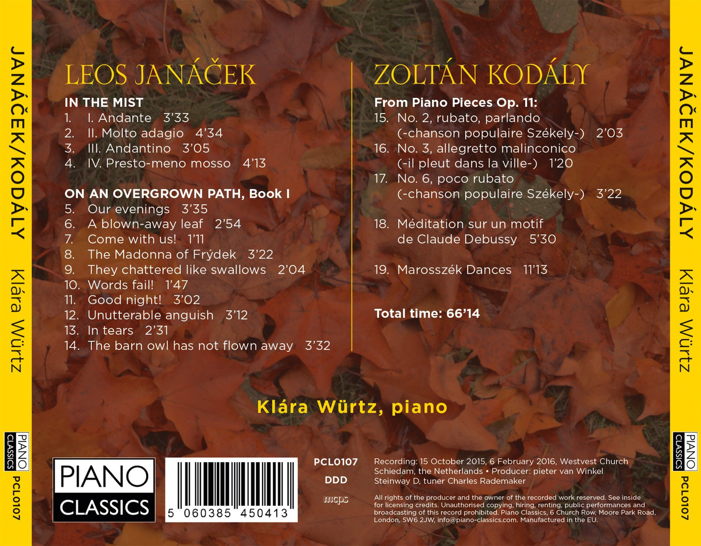 Janacek: In the Mist and On an Overgrown Path - Kodaly: Maro