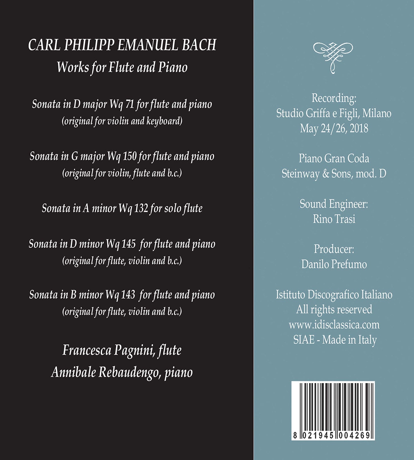 C.P.E. Bach: Works for Flute and Piano
