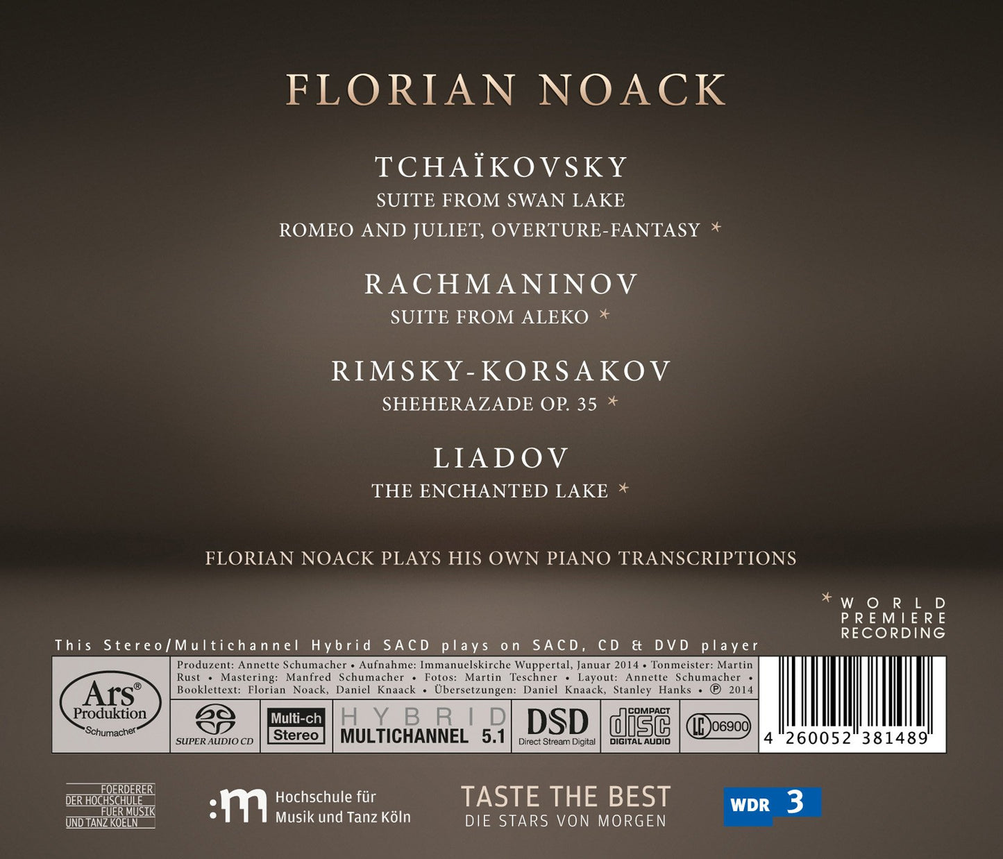 Transcriptions & Paraphrases for Piano (Arr. F. Noack)