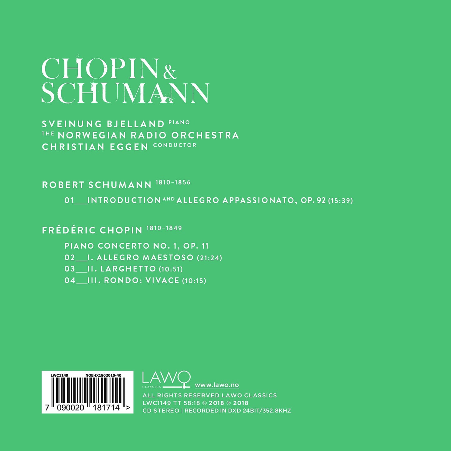 Chopin: Piano Concerto No. 1 / Schumann: Introduction and Al