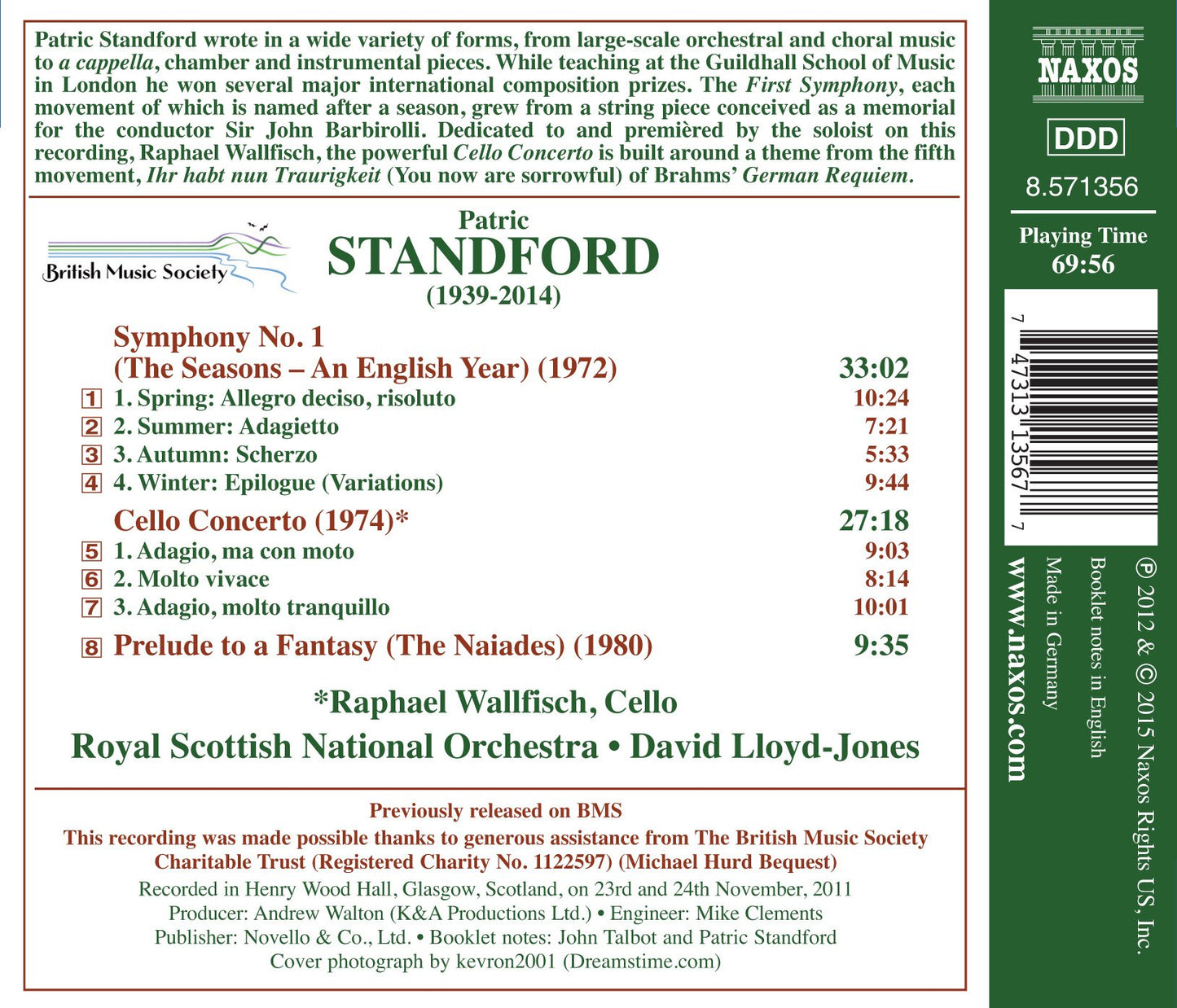 Standford: Symphony No. 1, Cello Concerto & Prelude to a Fan