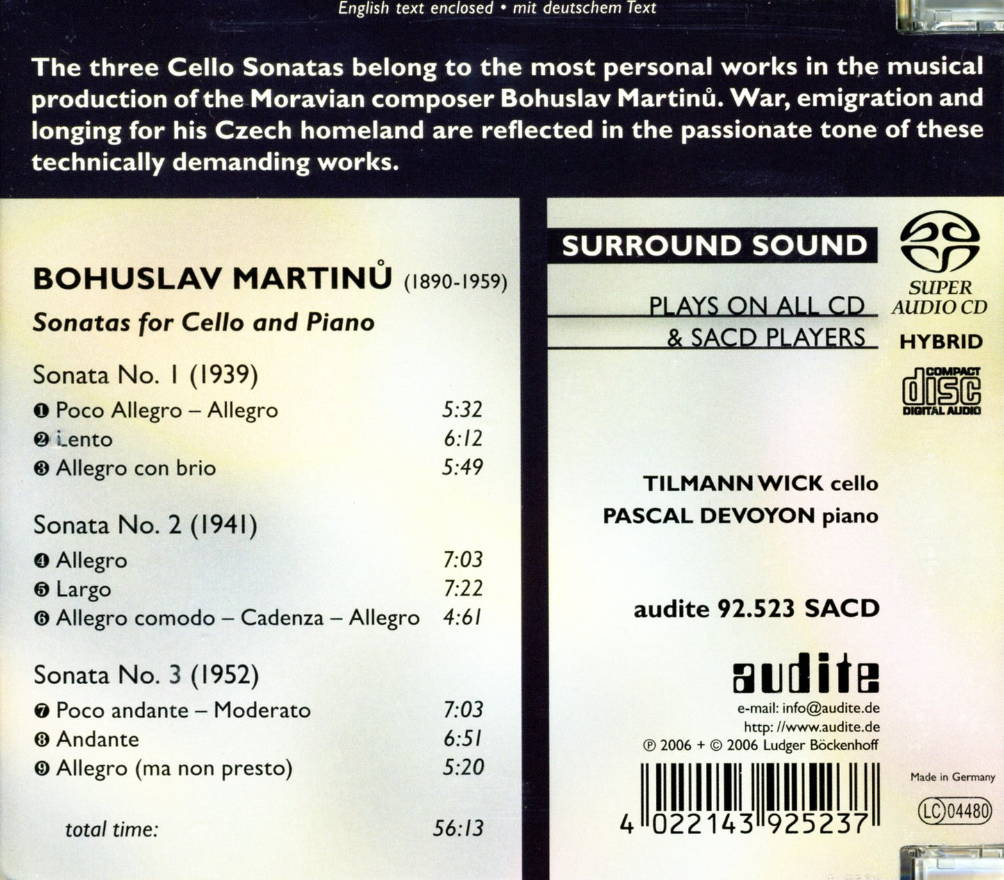 COMPLETE CELLO SONATAS