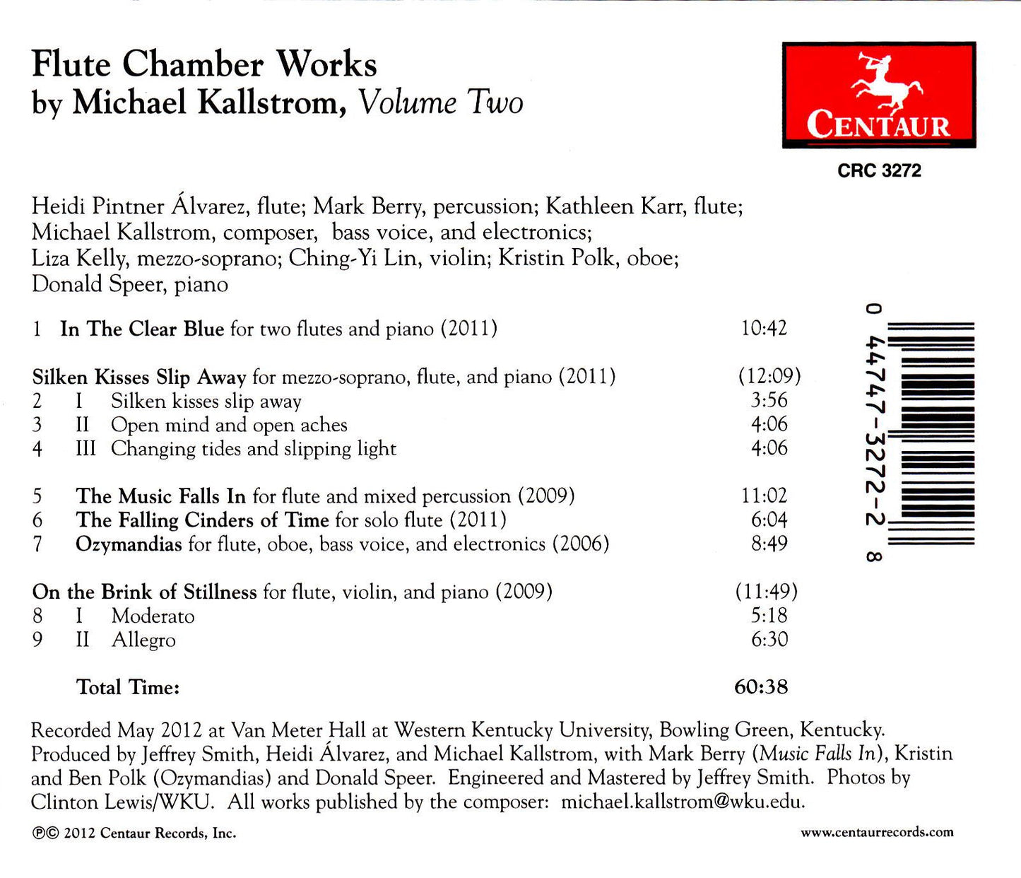 Kallstrom: Flute Chamber Works, Vol. 2