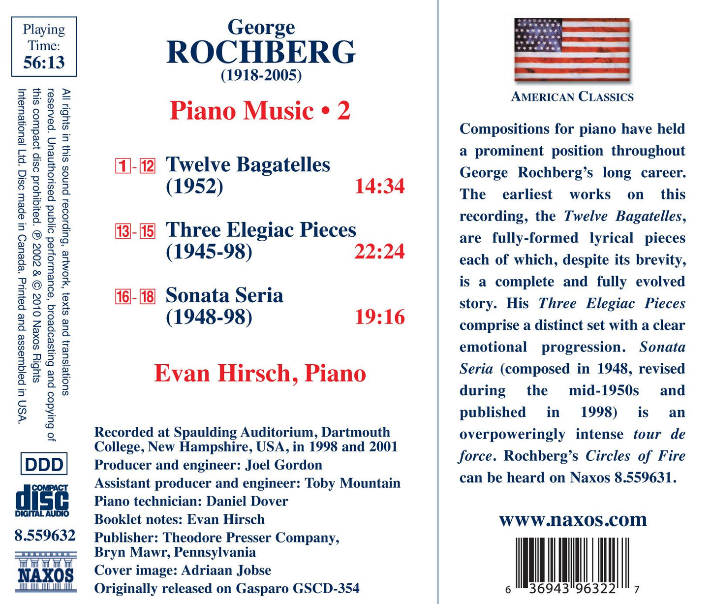 Rochberg: Piano Music, Vol. 2