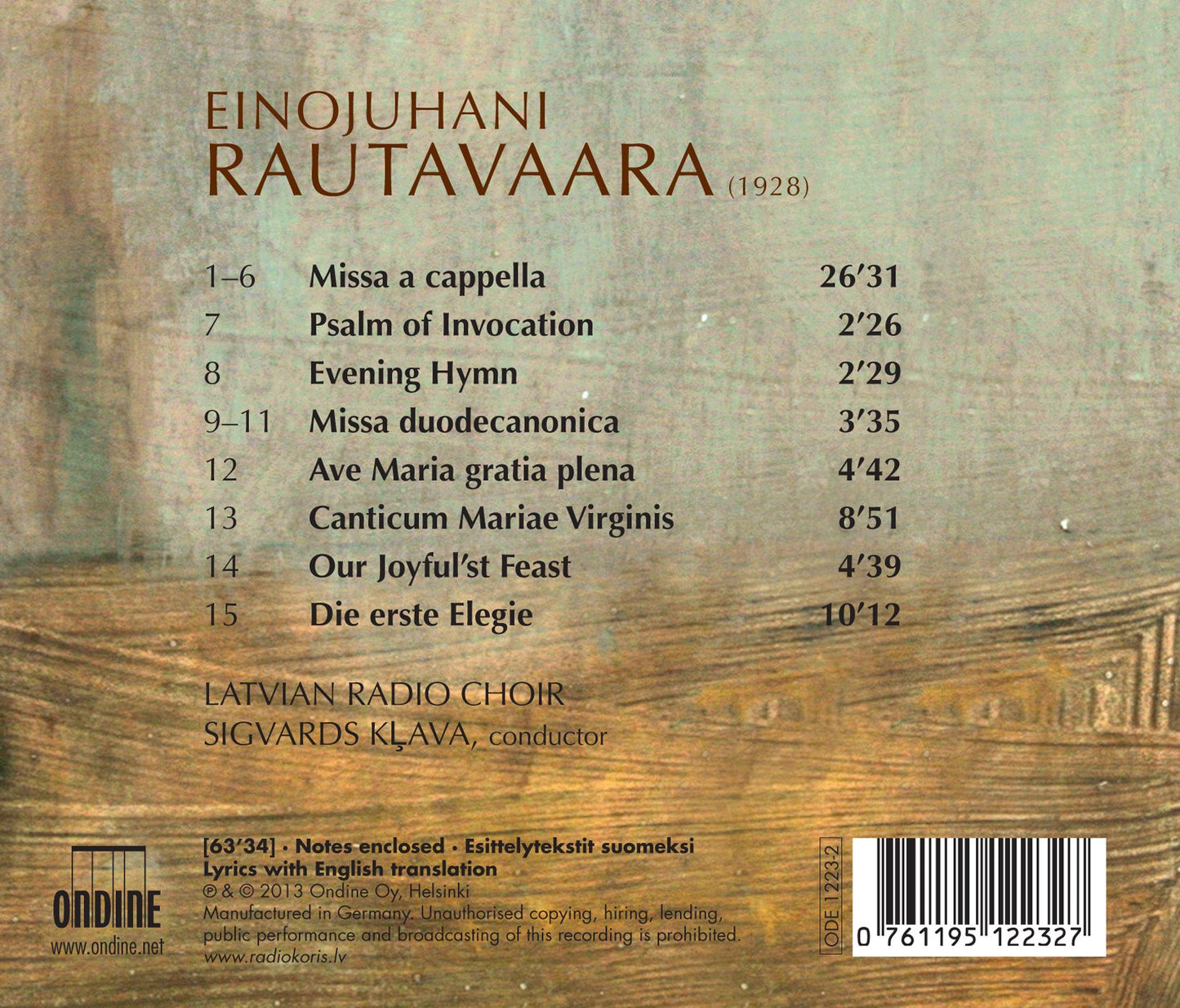 Rautavaara: Missa a cappella