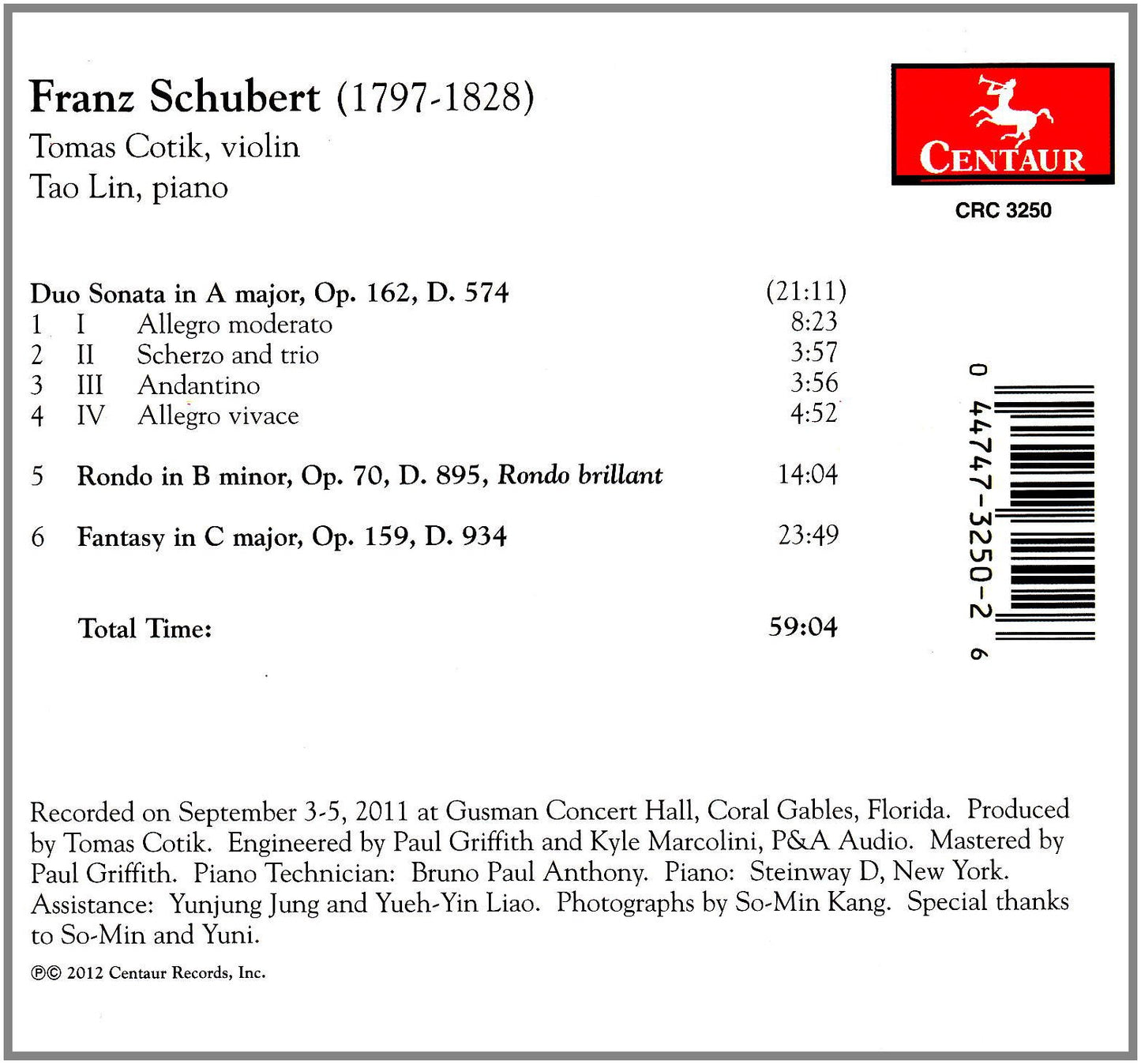 Schubert: Duo Sonata in A major, Op. 162, D. 574 - Rondo in