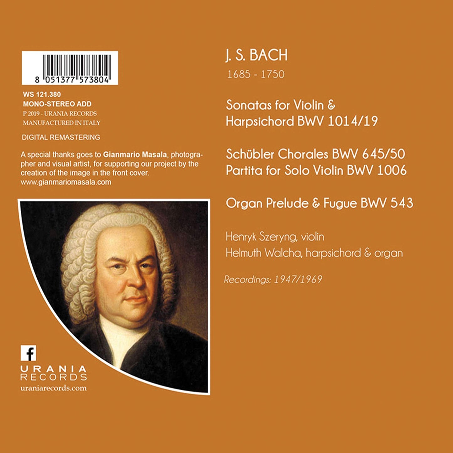 Bach: Sonatas for Violin & Harpsichord