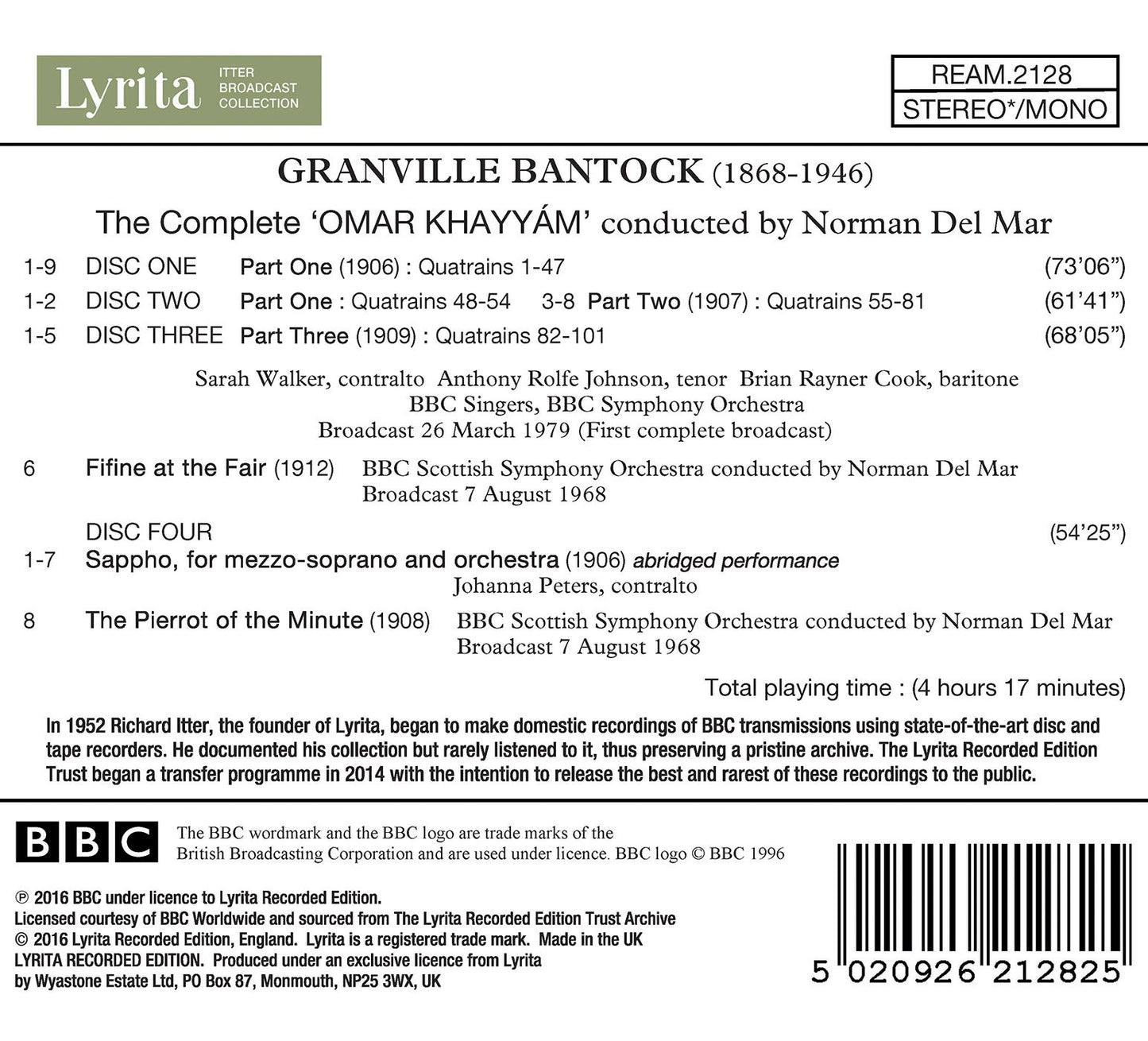 Granville Bantock: Omar Khayyám