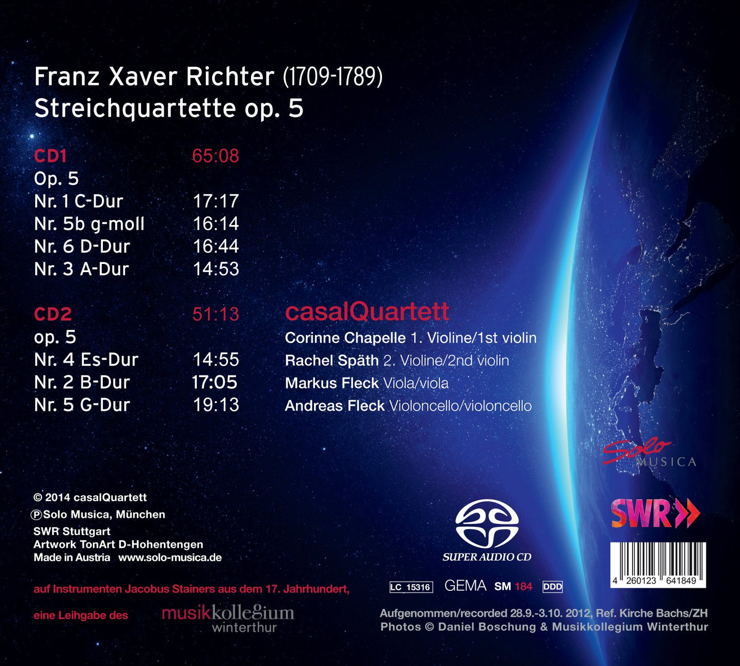 Richter: Seven String Quartets, Op. 5