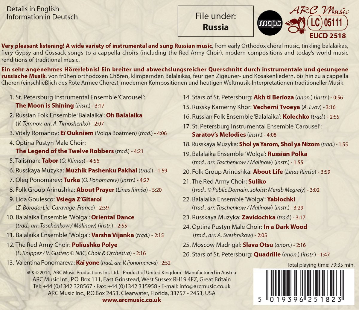 Popular Music from Russia