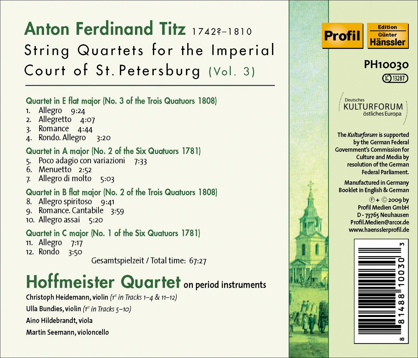 Titz: String Quartets for the Imperial Court of St. Petersbu